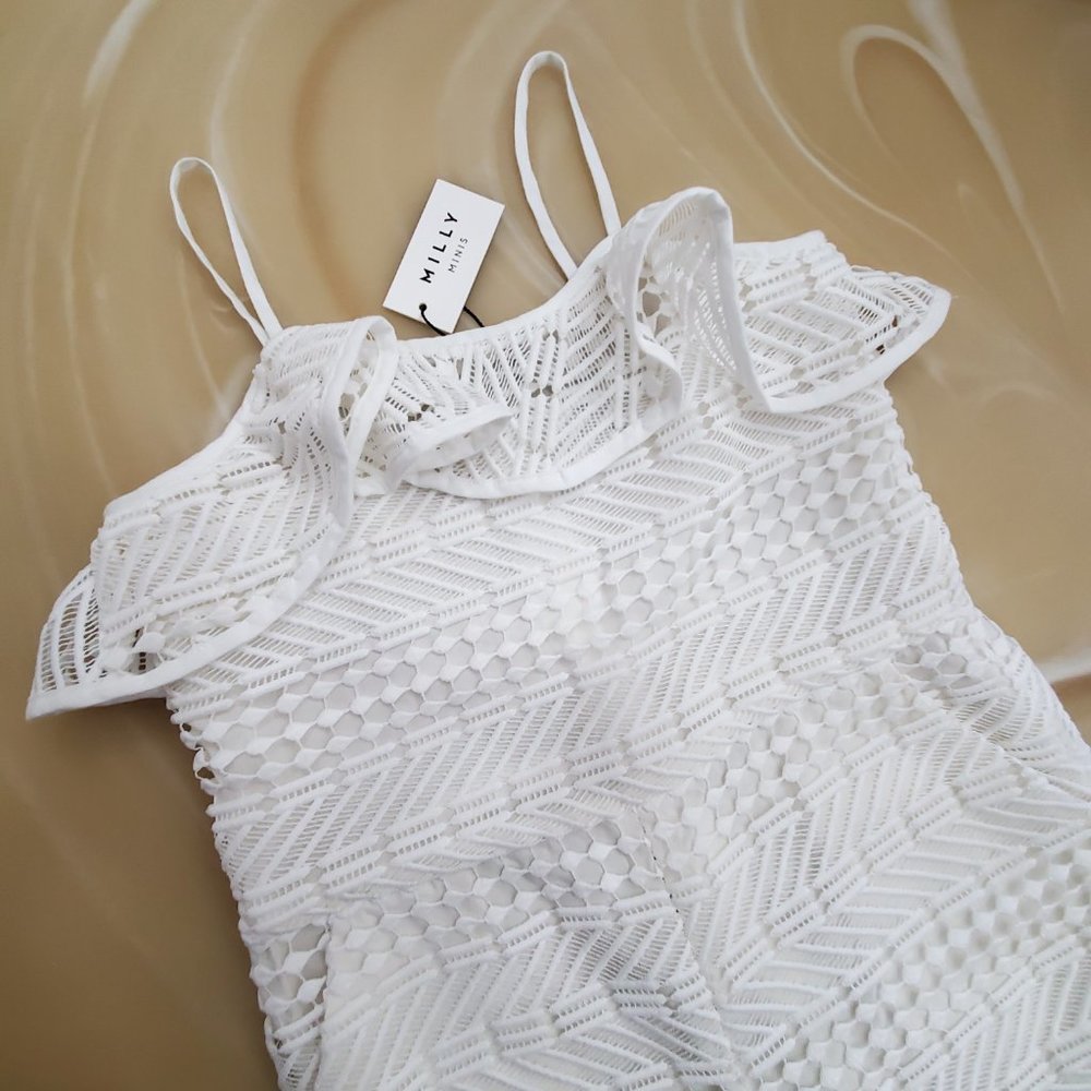 Milli Minis Geo Lace Ruffle Romper